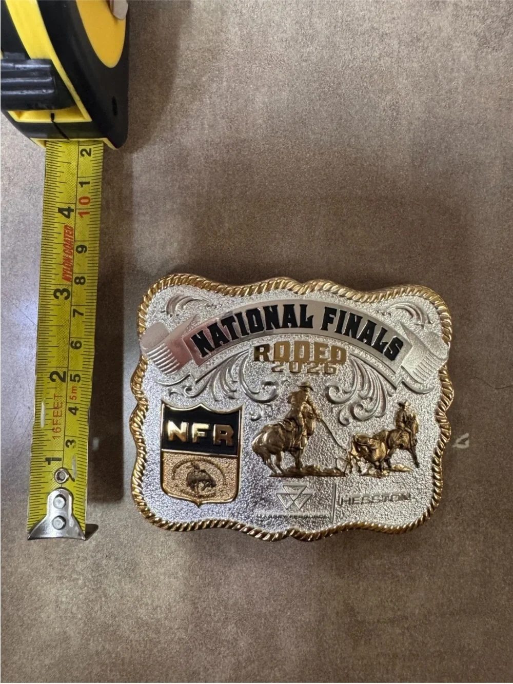 National Finals Rodeo NFR Commemorative Belt Buckle - Silver & Gold